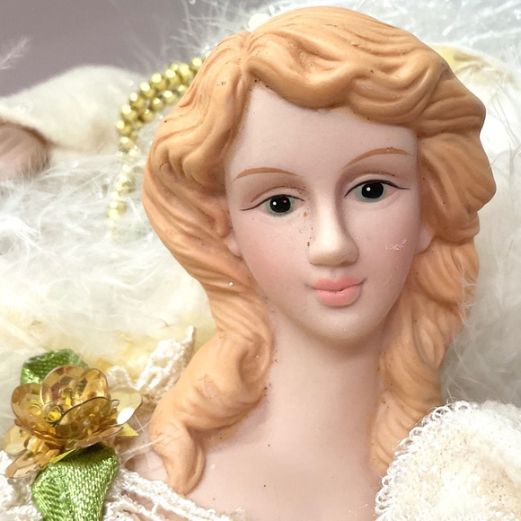 Vintage Victorian Angel Ornament Set of 7 – Feather Skirt Ladies Christmas Decor - Picture 3 of 16